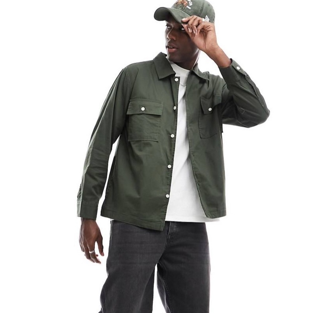 PacSun Cotton Twill Workwear Button Up Shirt in Large